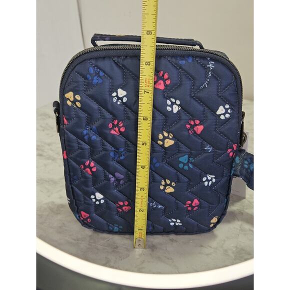 LUG Skeeter Crossbody Bag Purse Pet Paws Print Navy Blue RFID NWT - Picture 8 of 16